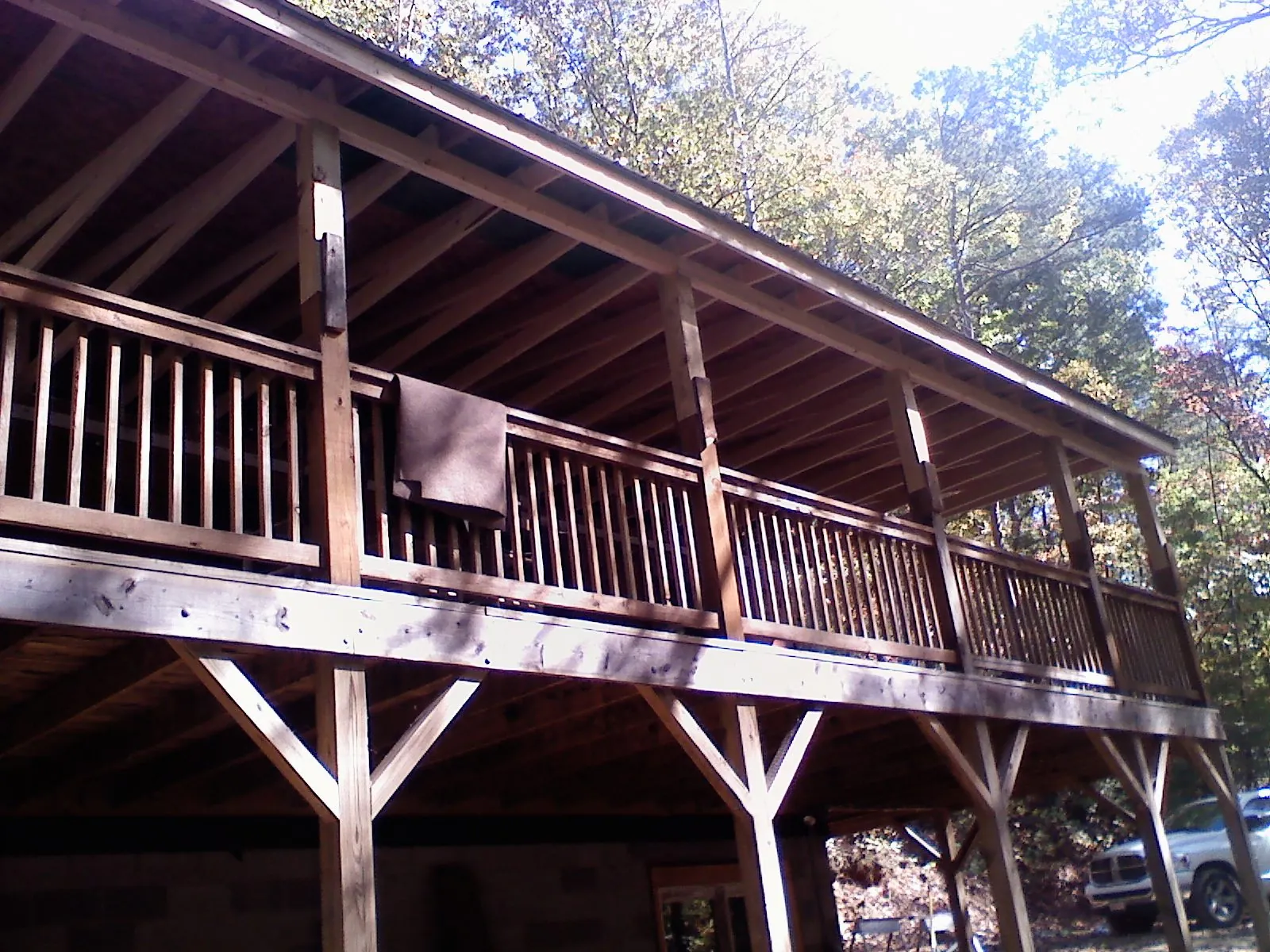 Timber framing under a new elevated porch and deck — Roof Leak Repair in Old Westbury by Roofing Brothers